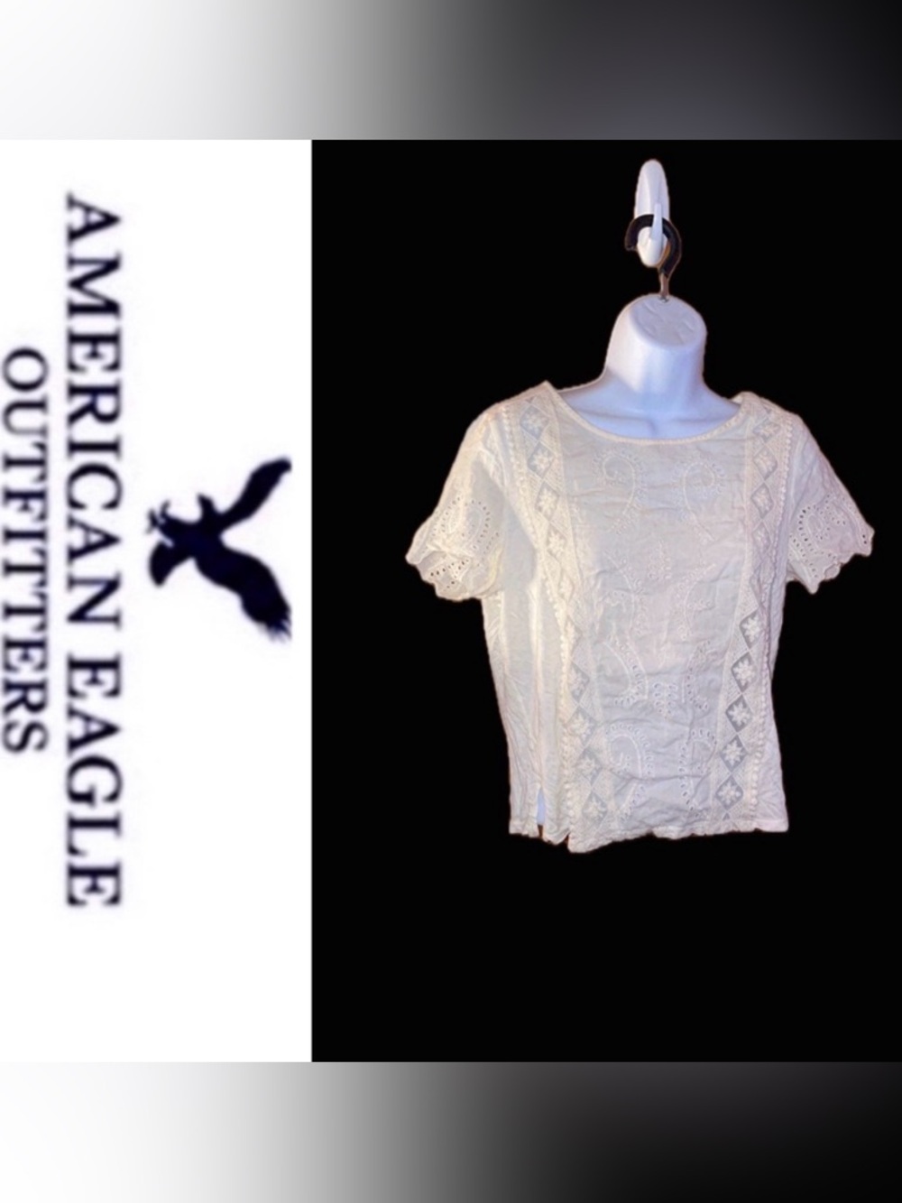 American Eagle Outfitters Lace Embroidered Top 🤍